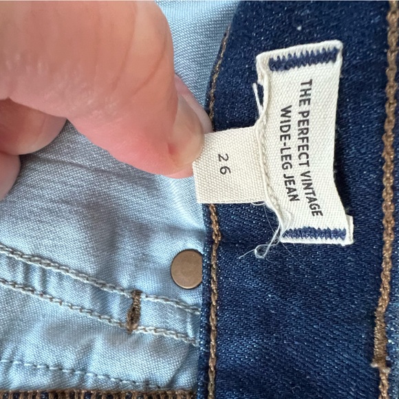 Madewell The Perfect Vintage Wide-Leg Jean, Pipestone Med Dark Blue Wash, 26 - Picture 7 of 13